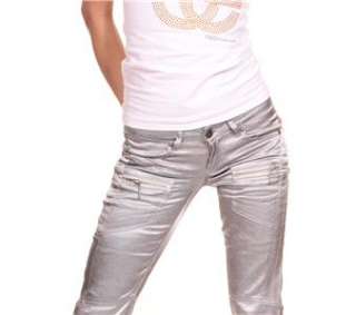 BT JEANS SIZE UK 6 to 14 COOL URBAN FASHION** SILVER METALIC LOOK 