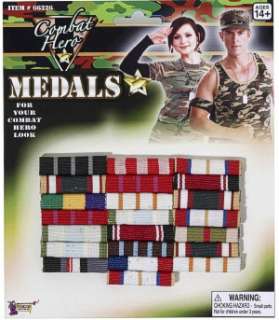 Combat Hero Military Medals Bars Costume Accessory  