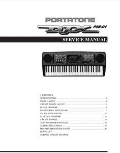 Yamaha DJX Groove Midi Keyboard Service Manual / PSR D1  