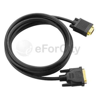 10Ft DVI I(Duel Link)Male to VGA HDDB15 15 Pin Male Video Cable Cord 