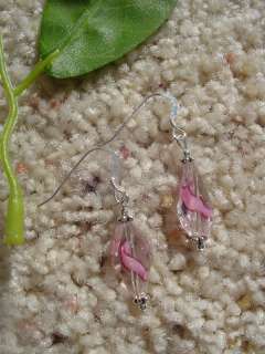   Pink Swirl Deco Glass Earrings designs in Sterling Silver  