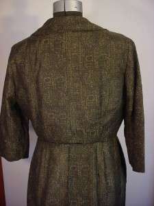    60s 2 Pc DRESS SUIT Jacket Olive Green 3/4 Sleeves Nelly Don Sz 12