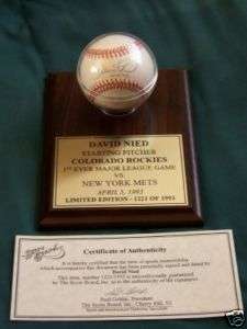 1st Ever, COLORADO ROCKIES, Game Ball Signed by Pitcher  