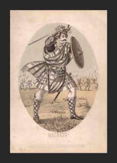 MACBETH Scottish Clan Costume, 1862 Tinted Litho  