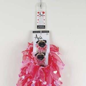 Aria Valentine Scrunchy Dog Collar MD Pink/Magenta NEW  