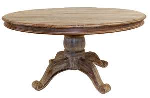 60 Round Dining Table reclaimed teak and old wood planks  