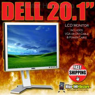 Dell 20.1 LCD Flat Screen Monitor   VGA / DVI & Power Cables   2007 
