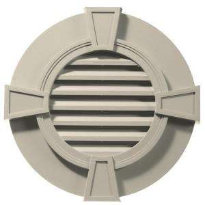 Builders Edge 30 In. Round Gable Vent With Keystones #089 Champagne 