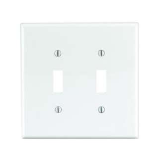 Leviton 2 Gang White Midway Switch Wall Plate R52 00PJ2 00W at The 