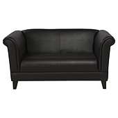 Millie Small Leather Effect Sofa Black Mustang