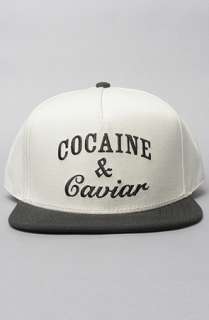 Crooks and Castles The Coca Caviar Snapback Hat in White Black 