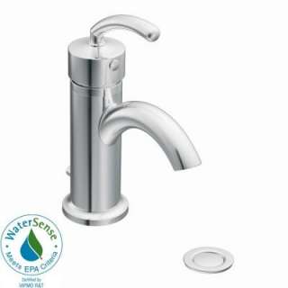  Handle Low Arc Centerset Lavatory Faucet with Drain Assembly in Chrome