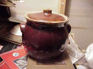 hull oven proof pottery lidded 6 inch bean pot  