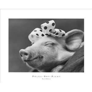 Mcenery, David   Polka Dot Piggy   Kunstdruck Artprint schwarz weiss 