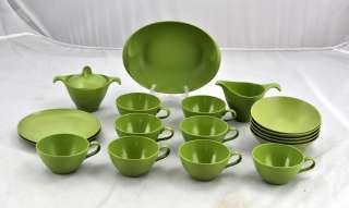   18 Lenotex Olive Green Avocado Melmac Serving Bowl Cups Plates  