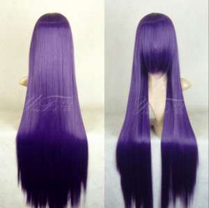928 New Long Dark Purple Cosplay Straight Wig 100cm  