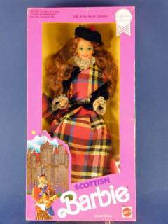 1990 Scottish Barbie Dolls of the World NRFB 9845 074299098451  