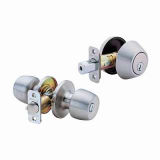   Stainless Steel Entry Knob and Deadbolt Combo B86L1 