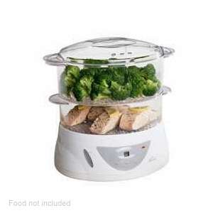 Rival FSD201 Food Steamer   Two Tiered, 60 Minute Digital Timer, White 