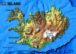 3D Postkarte Island, Iceland, Ansichtskarte  