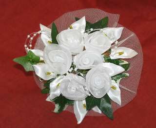 Strauß weiße Rosen & Calla Hochzeit Tischschmuck NEU  