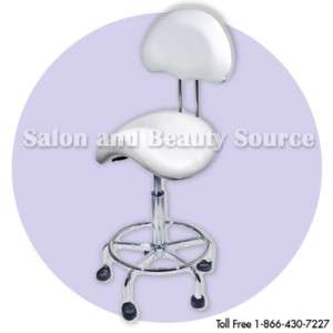 White Stool w/ Back Beauty Salon Equipment Furniture  