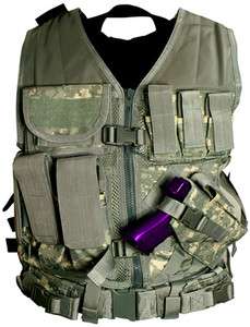 NcSTAR PVC Digital Camo ACU Reg Airsoft Tactical Vest LARGE w/ Holster 