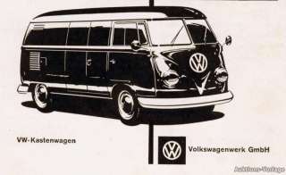 VW Bus T1 Bully Reklame 1959 Pritsche Kombi Kasten wow  