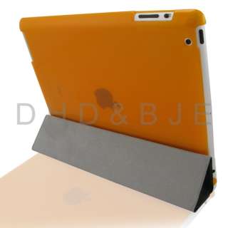 New Orange snap on hard back case work with iPad 2 smart cover  