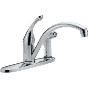   Single Handle Side Sprayer Kitchen Faucet in Chrome Water Efficient