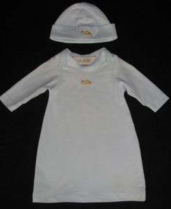 NWOT Anne Geddes Baby Blue Newborn Gown Hat Set RARE  
