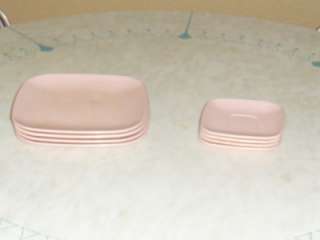 vintage vtg retro arrowhead 8 piece set of pink melmac plates dishes 