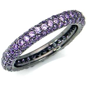 Glamorous CZ 925 Sterling Silver Eternity Band/Stack Ring  
