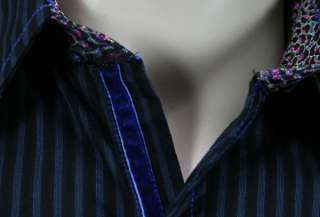 ENGLISH LAUNDRY Scott Weiland mens IRONVILLE blue stripe dress Shirt 