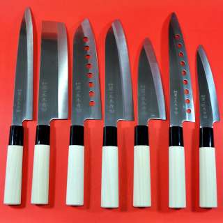Set 7 Japanese knife Deba Santoku Sushi Sashimi Nakiri couteaux Japan 
