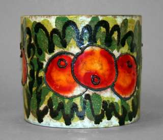 Blumentopf, flowerpot, grün–orange, Keramik, 60er (11)  