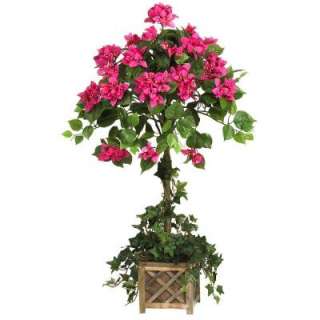   Bougainvillea Topiary Silk Plant With Wood Box 5227 