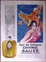 Chypre Perfume by SAUZE AD 1928   J.G. DOMERGUE ART  
