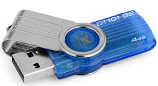 KINGSTON 4GB USB 2.0 SWIVEL FLASH MEMORY DRIVE BLUE  