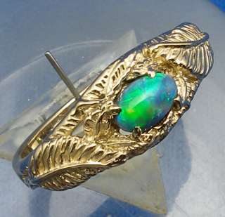 62 ct. Opal, 14k Yellow Gold Leaf Ring, can size  