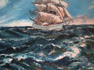 Ölbild Gemälde Dreimaster Segelschiff Huber 06 Segler  