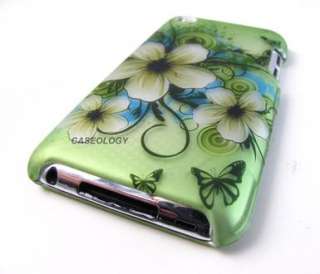 GREEN HAWAII FLOWERS HARD SHELL CASE COVER APPLE IPOD TOUCH 4 4TH GEN 