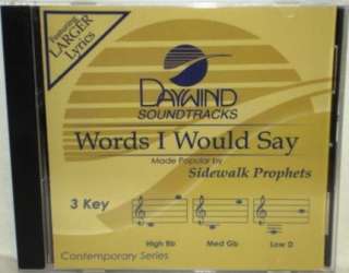 Sidewalk Prophets Words I Would Say Accompaniment CD  