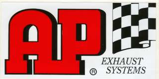   AP EXHAUST SYSTEMS NASCAR RACING DECAL STICKER MUFFLERS & TAILPIPES