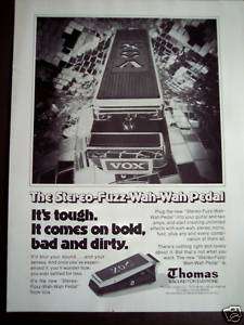 1975 Stereo Fuzz Wah Wah Pedal by Vox vintage music ad  