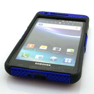 Blue Dual Flex Hard Case Gel Cover For Samsung Infuse 4G  