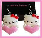 Kitty Heart Earrings Earrings psychobilly Punk 80s