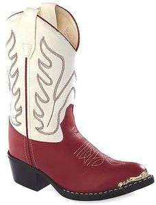 Kids Red/White Cowgirl Boots Sizes 9 13,2,3  