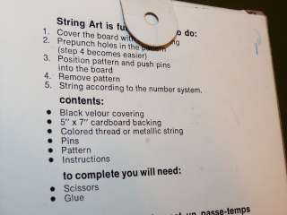 Vtg 1978 KELLYS STRING ART KITS # 202 SAILBOAT Metallic String 5x7 