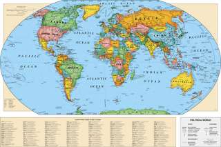 Cram Childrens World Wall Map Laminated 49 X 33  